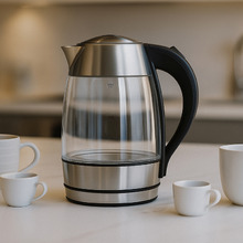 Ruben 1.7L Stainless Steel & Glass Electric Kettle